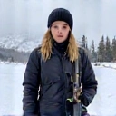 Professional portrait of Anya Petrova, a young female biathlete