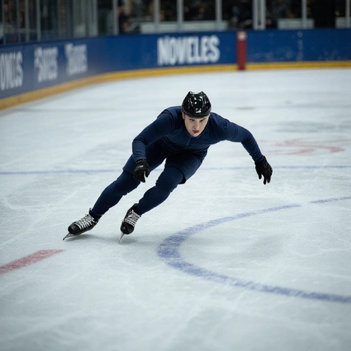 Speed skater in action