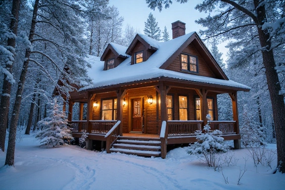 Cozy guesthouse in winter